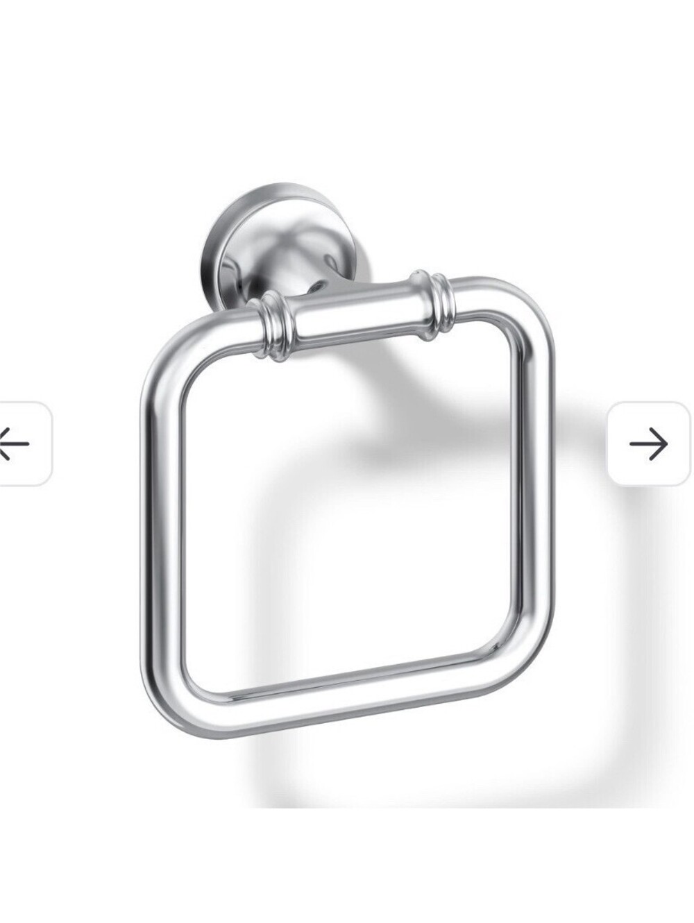 Kohler Bellera Polished Chrome Wall-Mount Bathroom Towel Ring 6 11/16 in